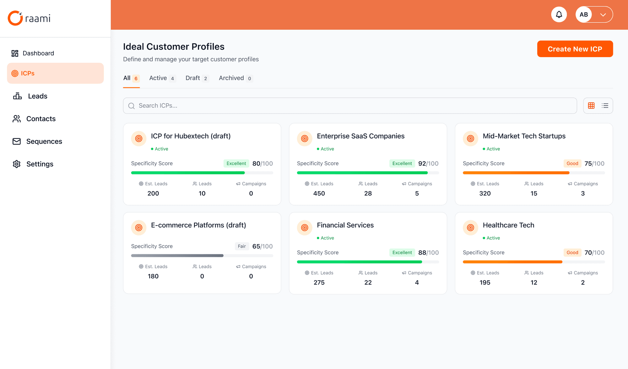 Oraami product dashboard preview